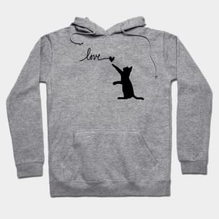 Black cat says love Hoodie